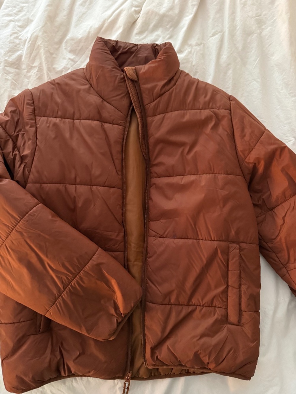 Universal Thread Rust Puffer Coat - Picture 1 of 3